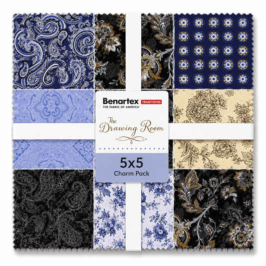 The Drawing Room by Benartex - 5x5 Charm Pack (42 Cuts)