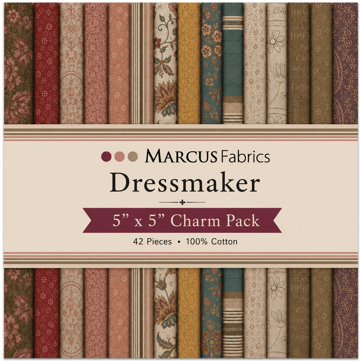 Dressmaker by Marcus Fabrics - 5x5 Charm Pack (42 Cuts)