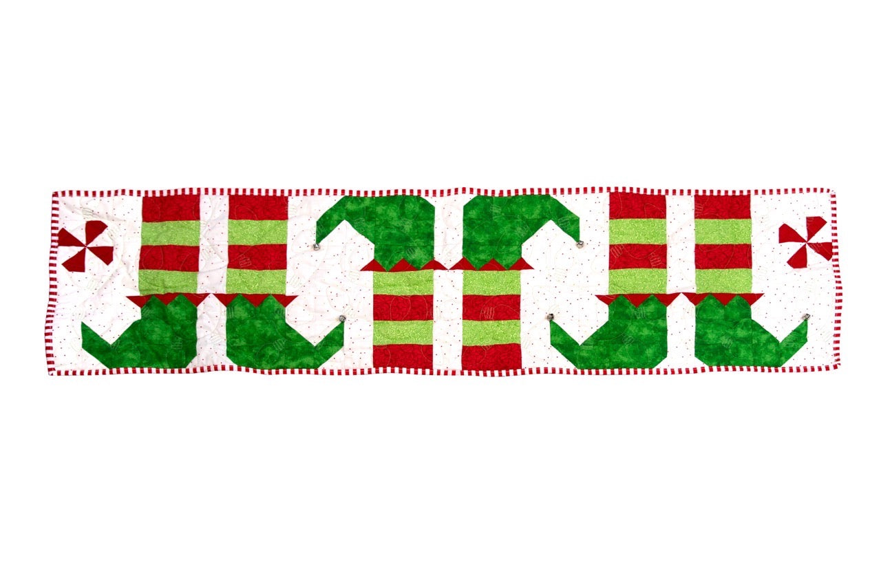 Elf Feet Christmas Table Runner Precut Quilt Kit