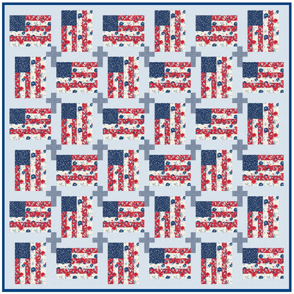 God And Country Quilt Pattern, Flag and Cross Pattern, Paper Print Version