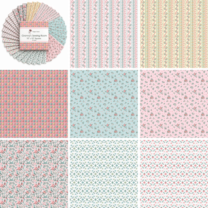 Granny's Sewing Room by Poppie Cotton - 10" Squares (42 Cuts)