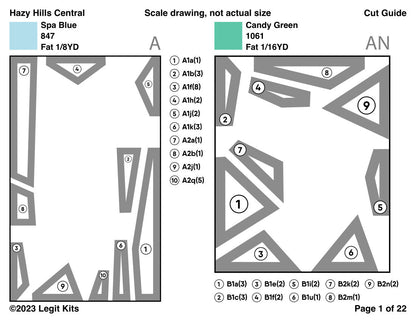 Hazy Hills Central Quilt Kit (CONFETTI)