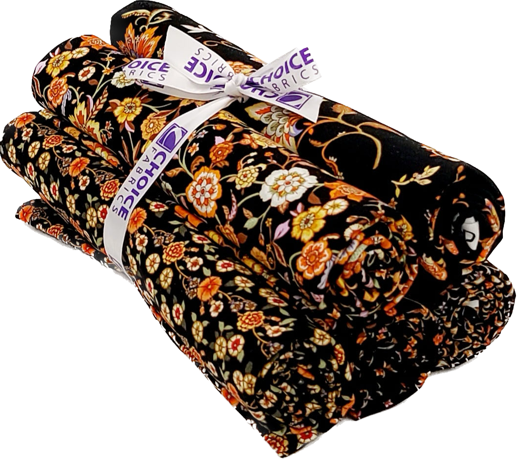 Sew de Vine - One Yard Bundle - 5 pack (Black/Orange)