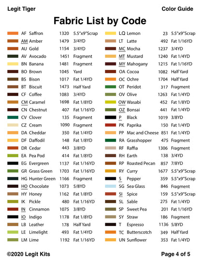 Tiger Quilt Kit