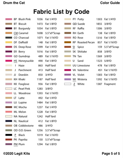 Drum the Cat Quilt Kit