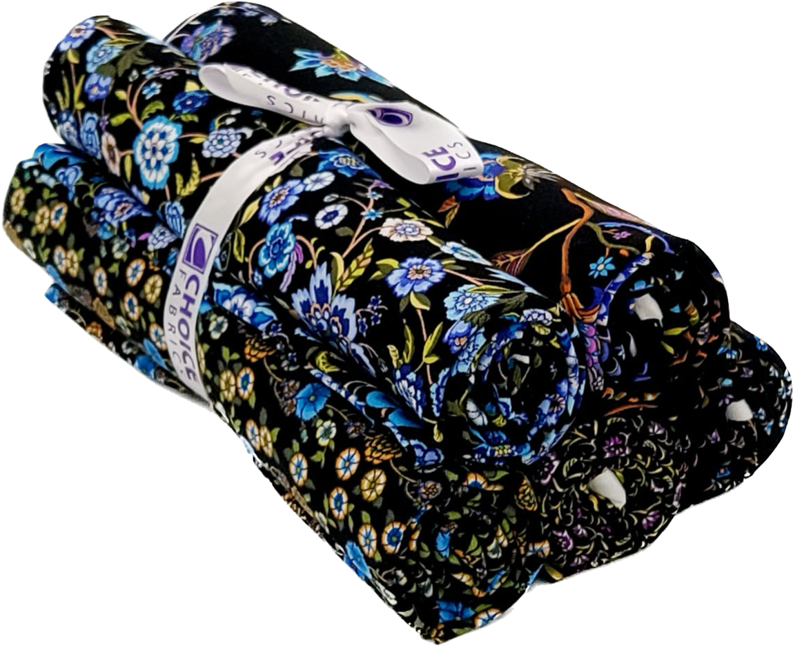 Sew de Vine - One Yard Bundle - 5 pack (Black/Blue)