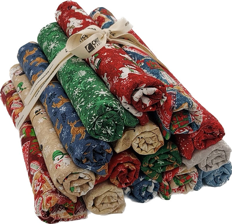 Making Seasons Bright - One Yard Bundle - 15 pack (Red/Green)