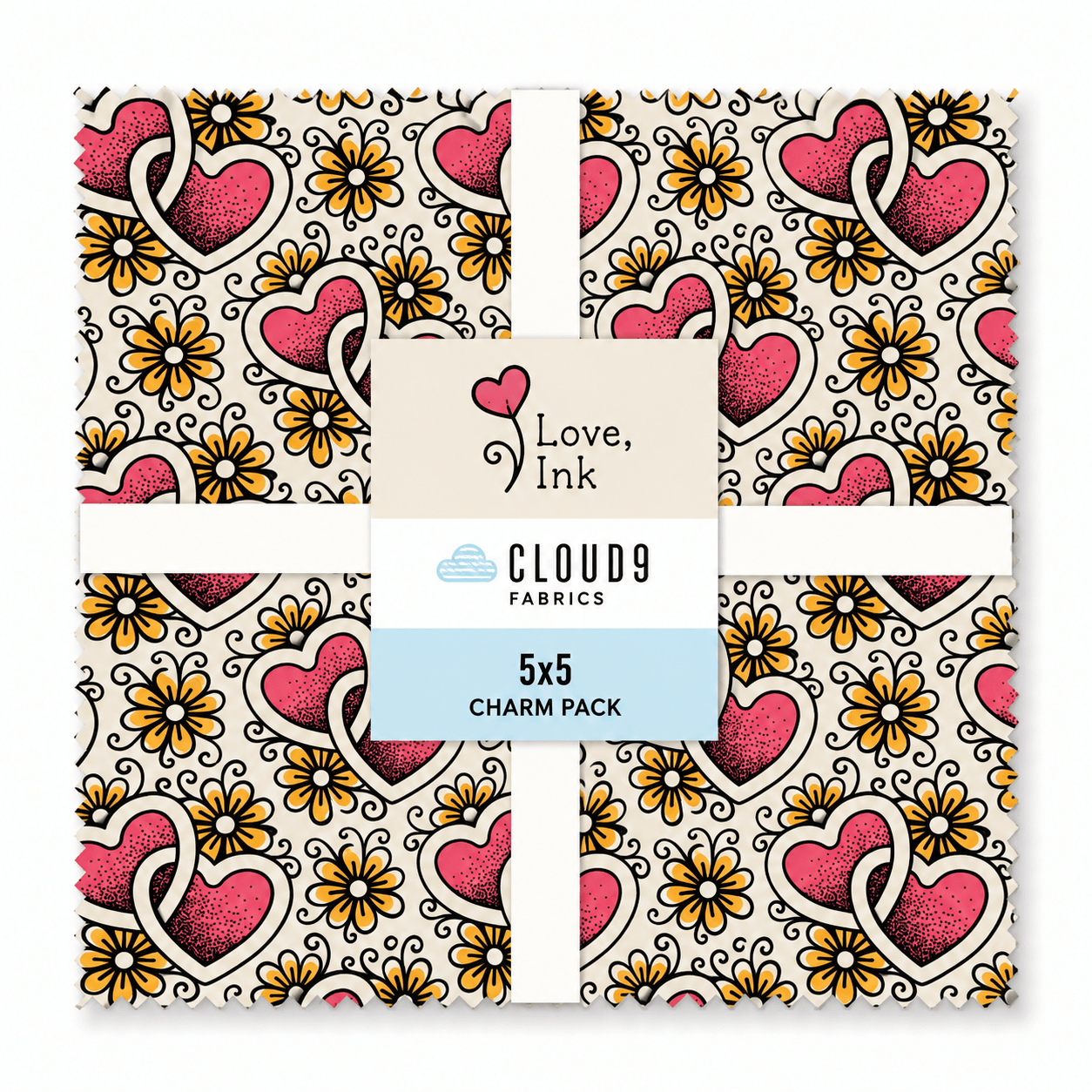 Love, Ink by Cloud9 - 5x5 Charm Pack (42 Squares)
