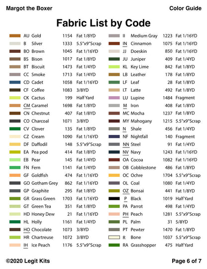 Margot the Boxer Pattern