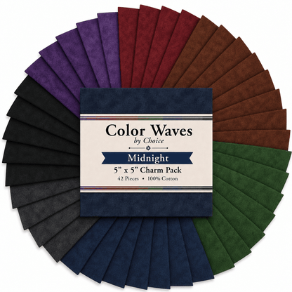 Color Waves Midnight 5" x 5" Charm Pack - 42 Squares