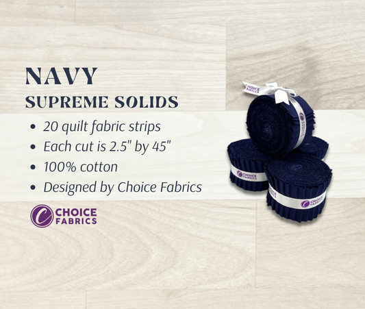 Supreme Solids - 2.5" Roll - Navy (20 cuts)
