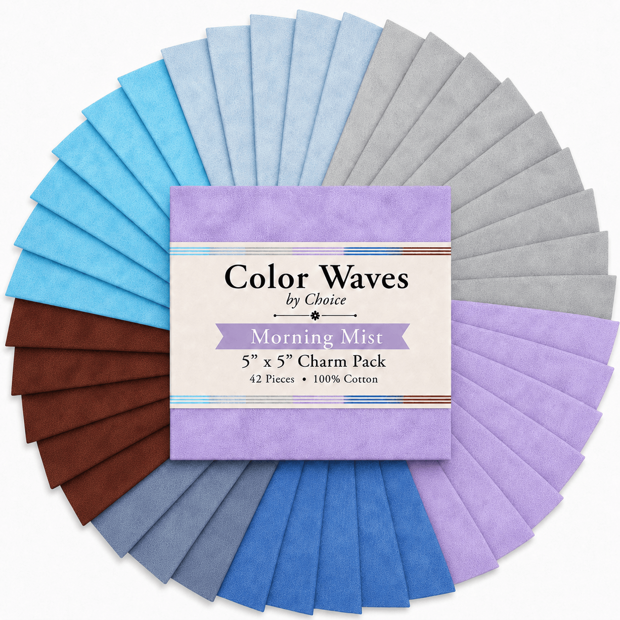 Color Waves Morning Mist 5" x 5" Charm Pack - 42 Squares