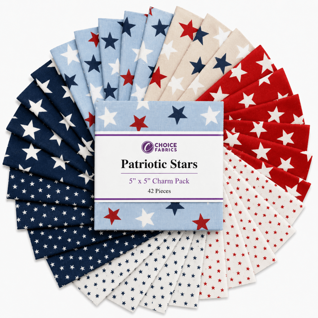 Patriotic Stars - 5x5 Charm Pack (42 Squares)