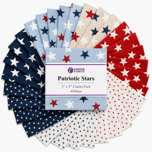 Patriotic Stars - 5x5 Charm Pack (42 Squares)