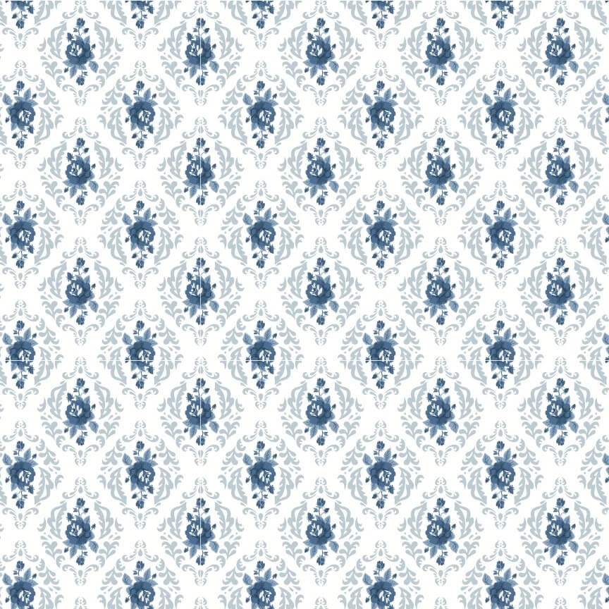 Lakeland Blues - Rose Damask Light
