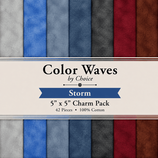 Color Waves Storm 5" x 5" Charm Pack - 42 Squares