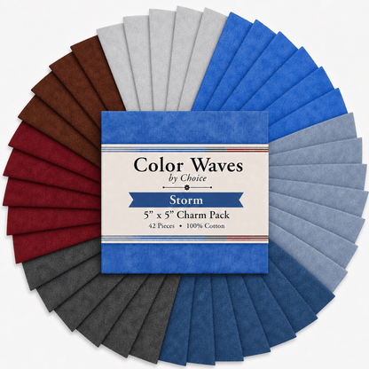 Color Waves Storm 5" x 5" Charm Pack - 42 Squares