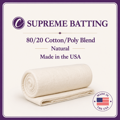 Choice Supreme Batting - 80/20 Cotton/Poly Blend - Crib (46.5" x 60")