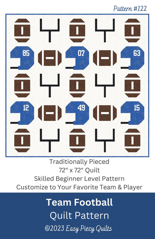 Team Football Quilt Pattern - Paper Print Version