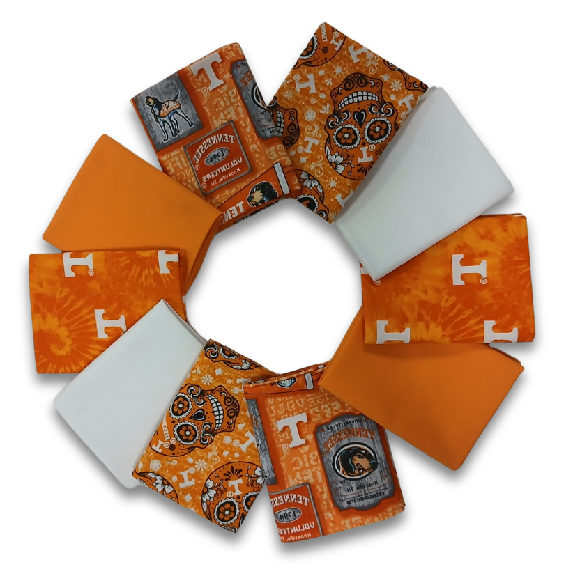 Tennessee Volunteers - Fat Quarter Bundle - 10 pack (Orange & White)