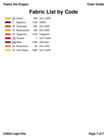 Toasty the Dragon Pattern