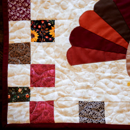 Turkey Thanksgiving Quilted Table Runner Precut Quilt Kit W/ Backing