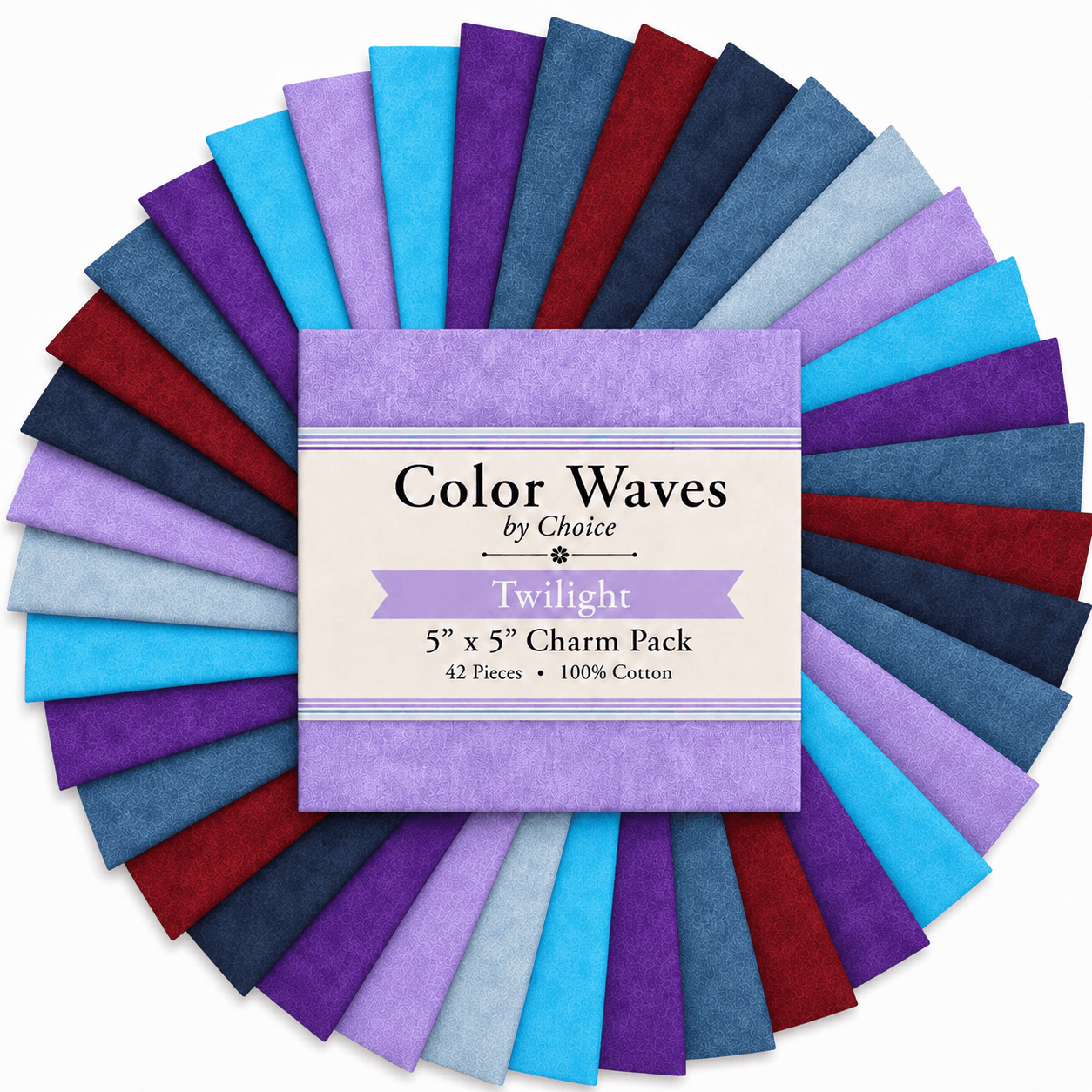 Color Waves Twilight 5" x 5" Charm Pack - 42 Squares