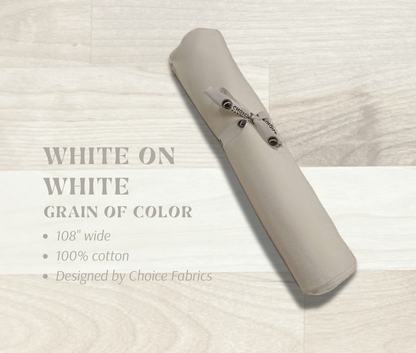 Grain of Color 108" Supreme Backings - White on White